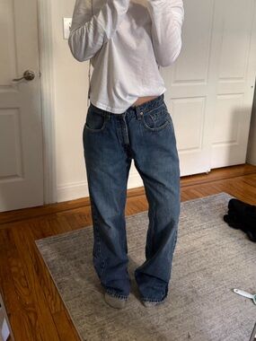 Aligrace Levi’s Custom Jeans Denim blue vintage thrifted dark wash reworked